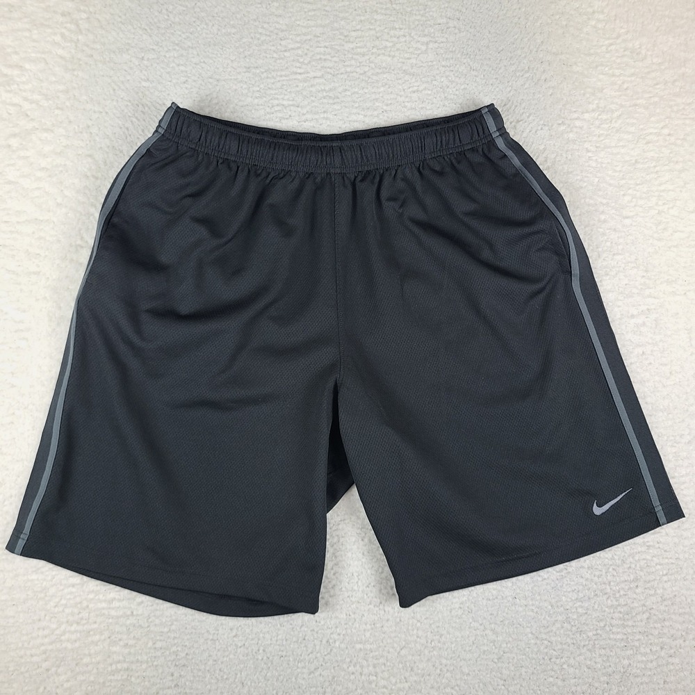 Nike Shorts Mens XL Black Solid Running Basketball Training Activewear 646451